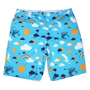 Royal and‎ Awesome Weather Themed Cotton Spandex Golf Shorts Mens Size 40